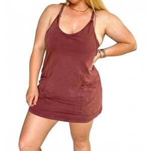 NEW BUCKETLIST women's coastal cooldown sporty dress in washed plum